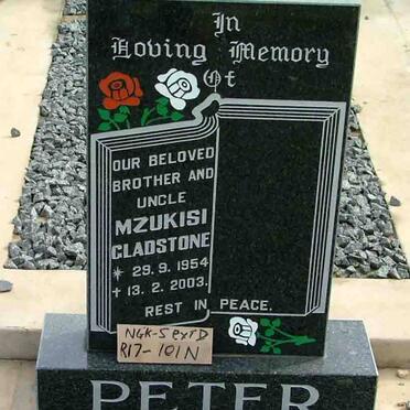PETER Mzukisi Gladstone 1954-2003