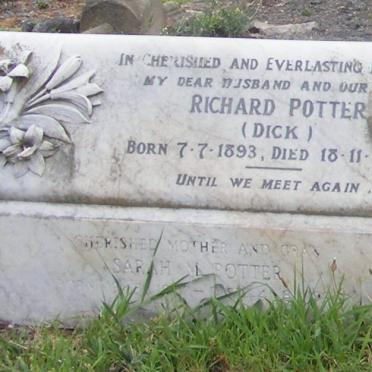 POTTER Richard 1893-1949 &amp; Sarah M.