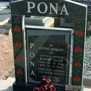 PONA Boniwe Alice 1932-2006
