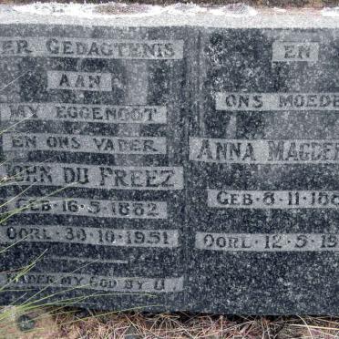 PREEZ John, du 1882-1951 &amp; Anna Magdalena 1889-1955