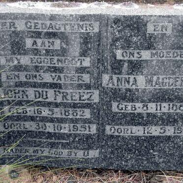 PREEZ John, du 1882-1951 &amp; Anna Magdalena 1889-1955