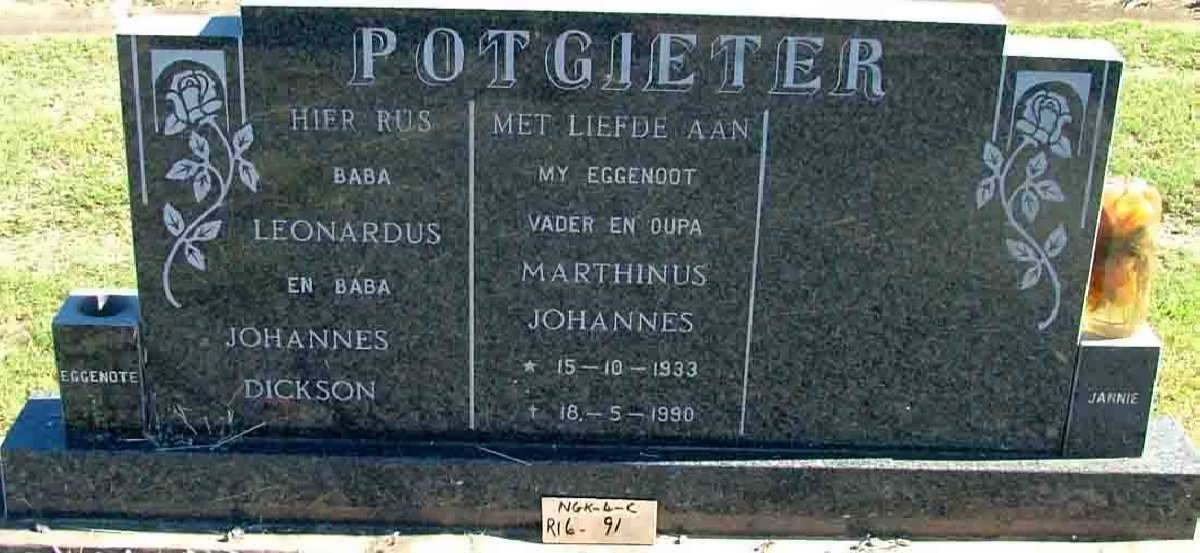 POTGIETER Marthinus Johannes 1933-1990 :: DICKSON Leonardus :: DICKSON Johannes