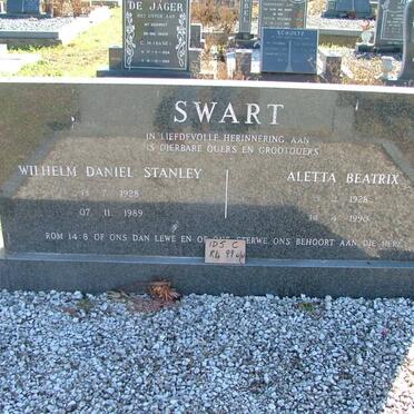 SWART Wilhelm Daniel Stanley 1928-1989 &amp; Aletta Beatrix 1928-1990