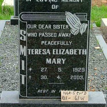 SMIT Teresa Elizabeth Mary 1929-2003