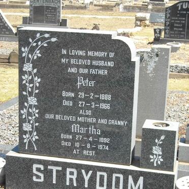 STRYDOM Peter 1888-1966 &amp; Martha 1892-1974
