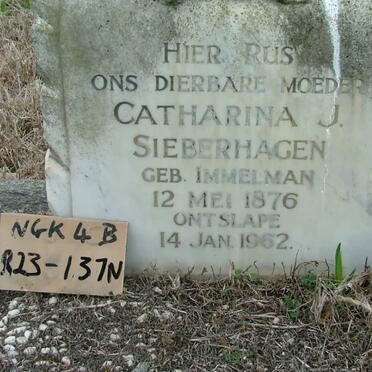 SIEBERHAGEN Catharina J. nee IMMELMAN 1876-1962