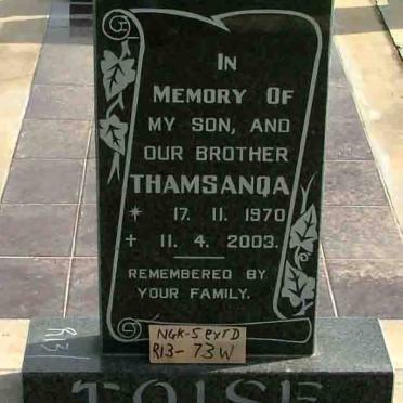 TOISE Thamsanqa 1970-2003