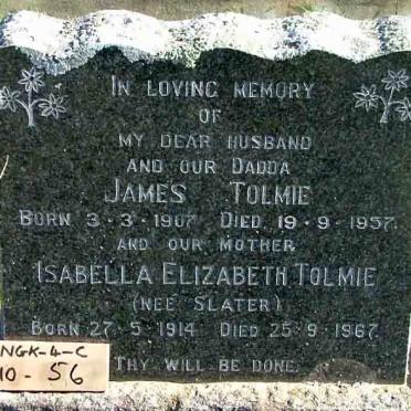 TOLMIE James 1907-1957 &amp; Isabella Elizabeth SLATER 1914-1967