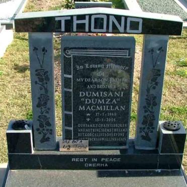 THONO Dumisani Macmillan 1960-2006