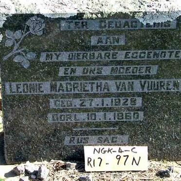 VUUREN Leonie Magrietha, van 1928-1960