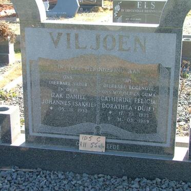 VILJOEN Izak Daniel Johannes 1932- &amp; Catherine Felicia Dorathea 1933-1989