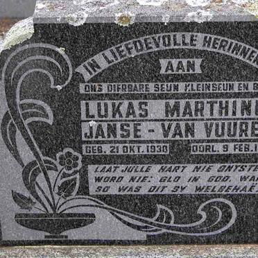 VUUREN Lukas Marthinus, Janse van 1930-1960