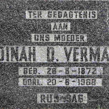 VERMAAK Dinah D. 1872-1968