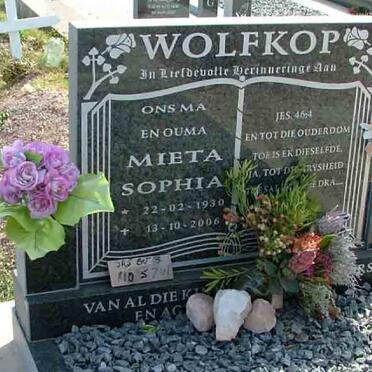WOLFKOP Mieta Sophia 1930-2006