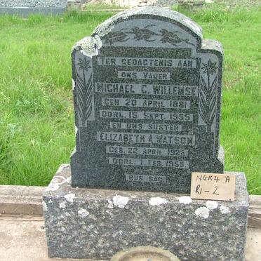 WILLEMSE Michael C. 1881-1955 :: WATSON Elizabeth A. 1922-1955
