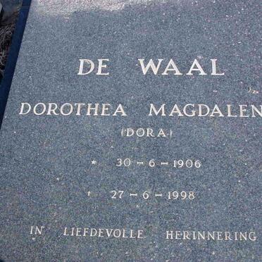 WAAL Dorothea Magdalena, de 1906-1998