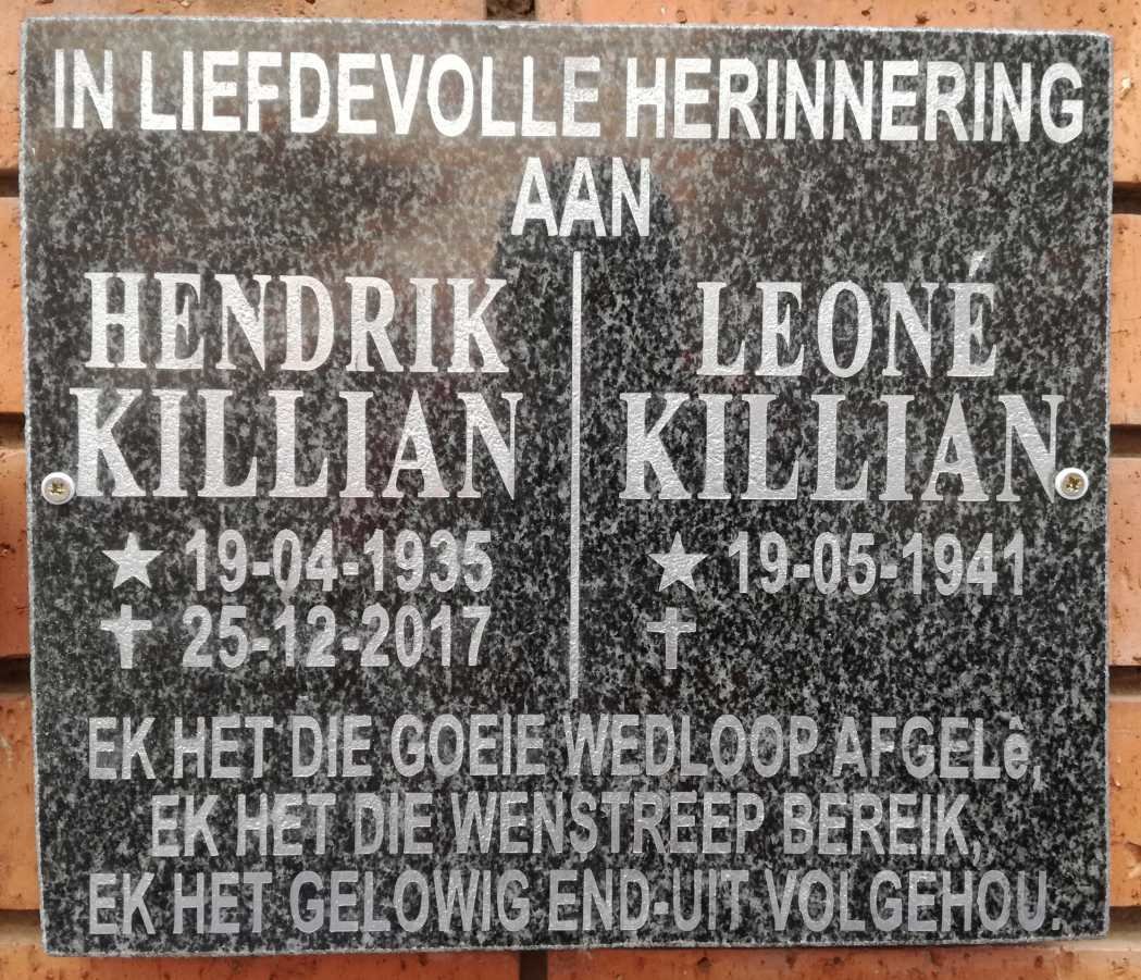 KILLIAN Hendrik 1935-2017 &amp; Leone 1941-