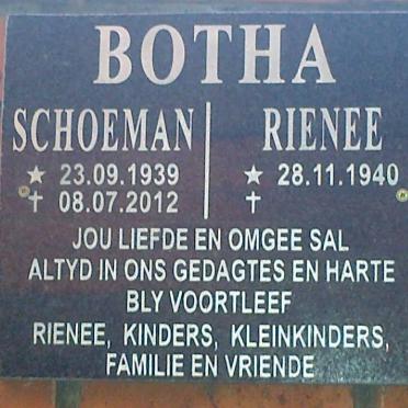 BOTHA Schoeman 1939-2012 &amp; Rienee 1940-