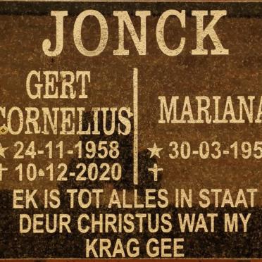 JONCK Gert Cornelius 1958-2020 &amp; Mariana 1956-