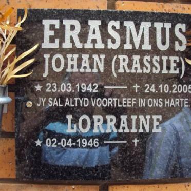 ERASMUS Johan 1942-2005 &amp; Lorraine 1946-