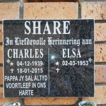SHARE Charles 1939-2015 &amp; Elsa 1953-