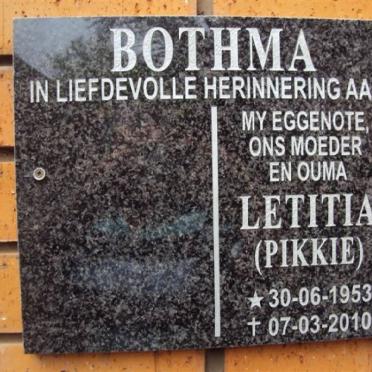 BOTHMA Letitia 1953-2010
