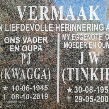 VERMAAK P.J. 1945-2019 &amp; J.W. 1950-2009