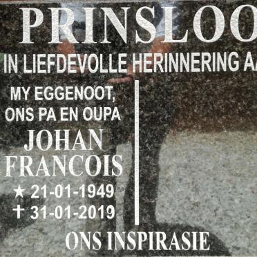 PRINSLOO Johan Francois 1949-2019
