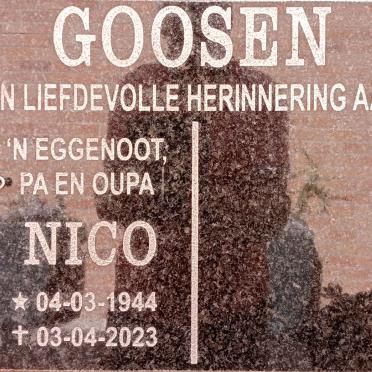 GOOSEN Nico 1944-2023