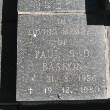 BASSON Paul S.D. 1926-1980