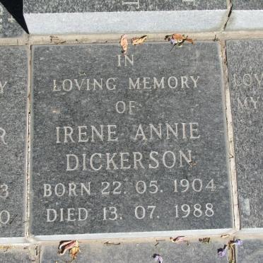 DICKERSON Irene Annie 1904-1988