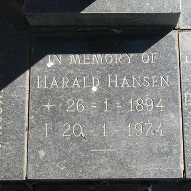 HANSEN HARALD 1894-1974