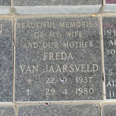 JAARSVELD Freda, van 1937-1980