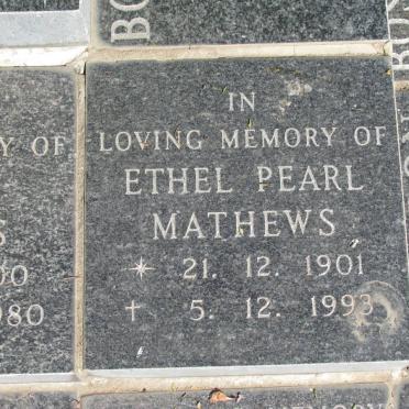 MATHEWS Ethel Pearl 1901-1993