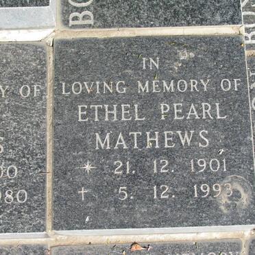 MATHEWS Ethel Pearl 1901-1993
