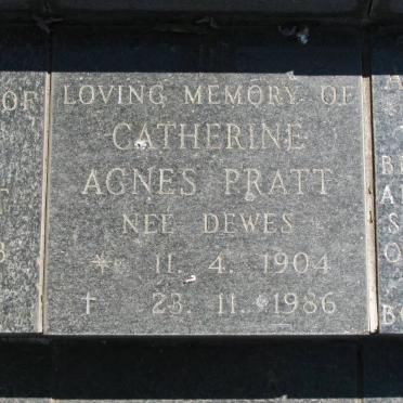 PRATT Catherine Agnes nee DEWES 1904-1986