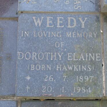 WEEDY Dorothy Elaine nee HAWKINS 1897-1984