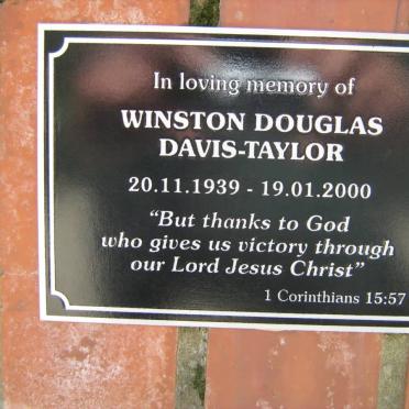 TAYLOR Winston Douglas, Davis 1939-2000