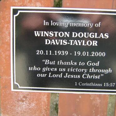 TAYLOR Winston Douglas, Davis 1939-2000