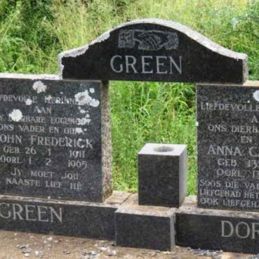 GREEN John Frederick 1911-1965 &amp; Anna Catherina DORFLING 1907-1974