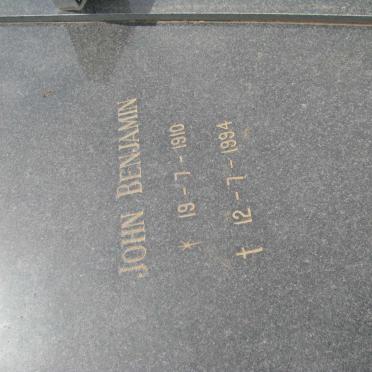 RUDMAN John Benjamin 1910-1994 &amp; Elizabeth Magdalena SCHOULTZ 1919-1971