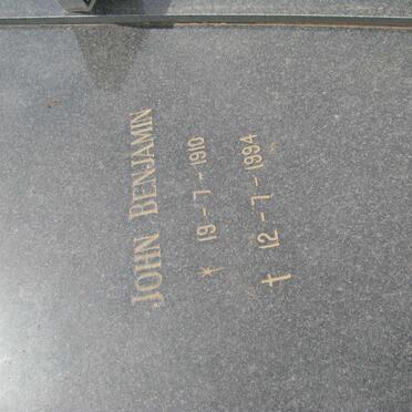 RUDMAN John Benjamin 1910-1994 &amp; Elizabeth Magdalena SCHOULTZ 1919-1971