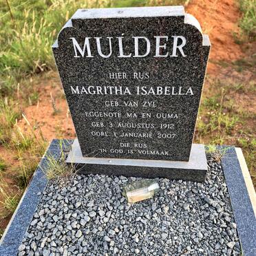 MULDER Magritha Isabella nee VAN ZYL 1912-2007