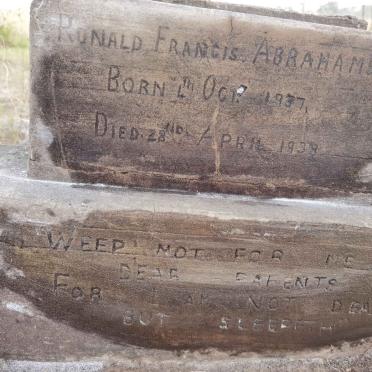 ABRAHAMS Ronald Francis 1937-1938