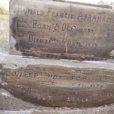 ABRAHAMS Ronald Francis 1937-1938