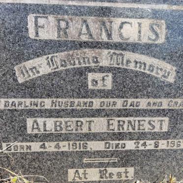 FRANCIS Albert Ernest 1916-1967