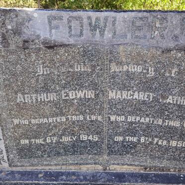 FOWLER Arthur Edwin -1945 &amp; Margaret Mathilda -1950