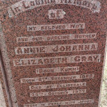 GRAY Annie Johanna Elizabeth nee KUMM 1888-1937