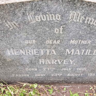 HARVEY Henrietta Matilda 1881-1952
