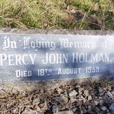 HOLMAN Percy John -1959